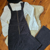 Rolla’s Eastcoast Flare Cord Overalls – Black (Size 26 / AU 8)