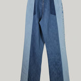 Up-Cycled Levi’s Two-Tone Panel Wide Leg Jeans size 8