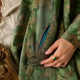Vintage Emerald Green Asian Brocade Coat robe