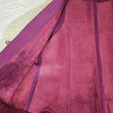 1970s Rich Pink Leather Fringe Vest M/L
