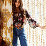 Spell & The Gypsy Jagger Blouse – Floral Boho Top – Size Small