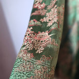 Vintage Emerald Green Asian Brocade Coat robe