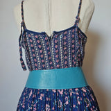 Turquoise Leather Belt  S