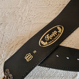 Vintage Knopf Black Leather Lace-Up Waist Belt