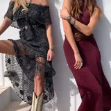 Chasing Unicorns Burgundy Knit Maxi Dress – Size M