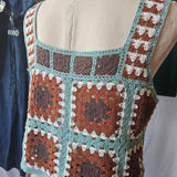 Hand crochet Granny Square top 10/12