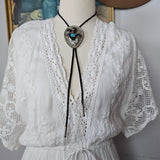 Vintage Navajo Silver Bolo Tie – Eagle, Turquoise & Coral