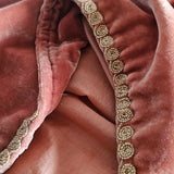 Chasing Unicorns Hand-Woven Velvet Embroidered Tunic Dress – Peach Silk Velvet M rrp$650