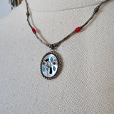 Vintage Sterling Silver Zuni Bird Inlay Necklace