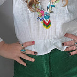 70s Vintage Embroidered Blouse — XS/S