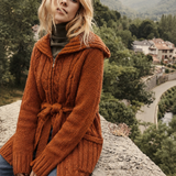 Hand Knitted Burnt Orange Bohemian Cardigan s