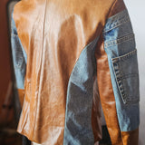 Vintage Vera Pelle Leather &amp; Denim Jacket | Size M