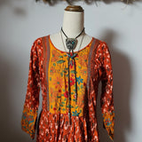 Indian Size 40 Cotton Embroidered Boho Maxi Dress