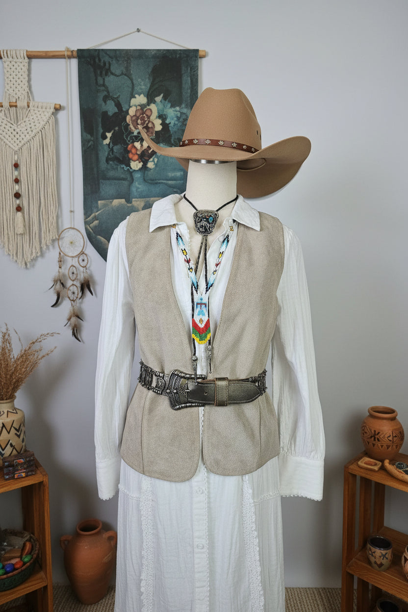 Belt with decorative elements on a beige background