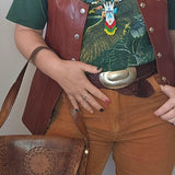 Vintage Tooled Leather Shoulder Bag