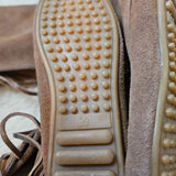 boston babe suede lace-up fringe boots size 39 Brown