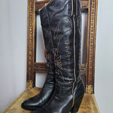 Ann Tuil Black Leather Western Boots – EU 37 / US 6.5–7 – Made in Spain