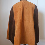 vintage 70s suede leather Poncho S/M