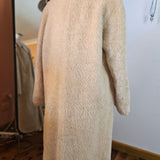 Vintage Champagne Brushed Mohair Long Coat – Made in England 10/12