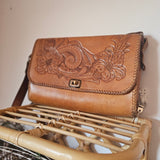 Vintage Hand-Tooled Leather Shoulder Bag