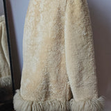 Vintage 1970s Sheepskin Coat – Cream Shearling Jacket size 12