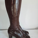 Vintage Sandler Brown Leather Knee-High Boots – Size 8
