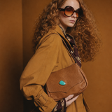 Vintage Turquoise Stone Leather Bag