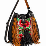 Lokoa Lads Embroidered Fringe Bucket Bag – BNWT