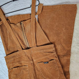 Rollas Rust Corduroy Dungarees – 70s Inspired Flared Overalls