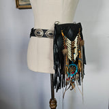 Boho Western Leather Fringe shoulder & belt Bag
