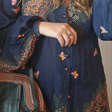 Manning Silver Silk Boho Tunic Dress – Size 8