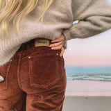 Wrangler Hi Bells cord jeans in Choc Brown size 10