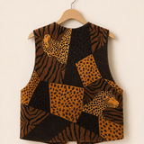 Vintage Verdi Animal Patchwork Vest