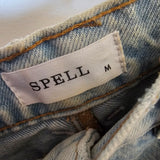 SPELL EVE DENIM SKIRT - SUNWASHED BLUE M