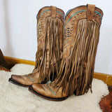 Corral Fringe Cowgirl Boots – Size 12 (Brand New in Box) missing a few tassels.