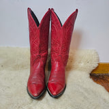 vintage red leather western boots – size 6.5 M