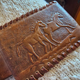 Vintage Hand-Tooled Horse Leather Belt
