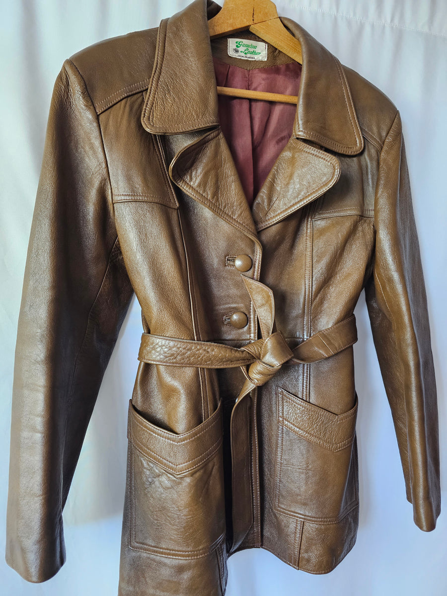 Vintage 70s Brown Retro Leather Jacket