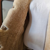 Vintage 70s/80s Genuine Sheepskin Shearling Coat – Tan & Cream