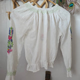 70s Vintage Embroidered Blouse — XS/S