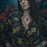 Vintage Secret South Pure Silk Floral Blouse  M/L