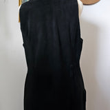 Vinetti Black Suede Long Waistcoat Vest / Dress (M–L)