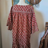 Tree of Life Block Print Dress – Easy Fit S–M-L