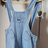 Vintage 70s Sam Young Denim Pinafore Overalls s/xs