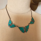 Vintage Zuni Sterling Silver & Turquoise Butterfly Necklace