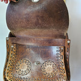 Vintage Tooled Leather Shoulder Bag