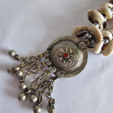 Vintage Cowrie Shell & Tribal Pendant Necklace