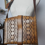 Vintage Tooled Leather Messenger Bag — Custom Paint Option Available
