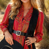 Vintage Bone & Beaded Leather Concho Belt 77–88cm