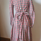 Vintage 100% Cotton Gingham Prairie Maxi Dress